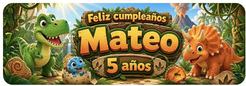 Banner infantil de dinosaurios