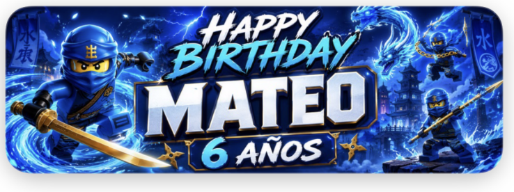 Banner infantil de aventura ninja